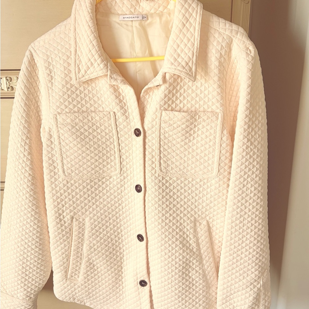 Staccato Cream Quilted Shacket